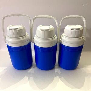 Coleman Jug Blue Water Cooler Travel Camping Spout Made in USA 1.3 L